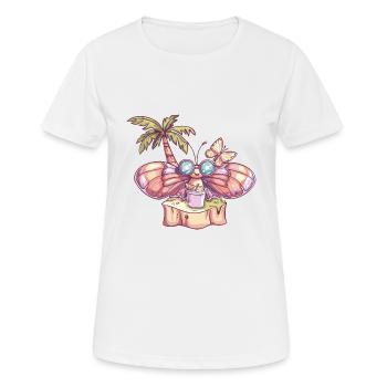 Vacances d’été papillon - T-shirt respirant Femme - blanc - Devant - AI Model Female 172 dark (172cm)