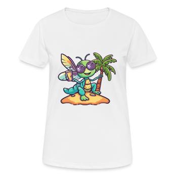 Libellule vacances d’été - T-shirt respirant Femme - blanc - Devant - AI Model Female 172 dark (172cm)
