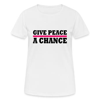 Give peace a chance - Frauen T-Shirt atmungsaktiv - Weiß - Vorne - AI Model Female 172 dark (172cm)