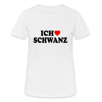 Ich liebe schwanz - Frauen T-Shirt atmungsaktiv - Weiß - Vorne - AI Model Female 172 dark (172cm)