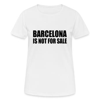 Barcelona is not for sale - Women's Breathable T-Shirt - white - Front - AI Model Female 172 dark (172cm)