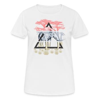 Weiser Elefant der Savanne - Frauen T-Shirt atmungsaktiv - Weiß - Vorne - AI Model Female 172 dark (172cm)