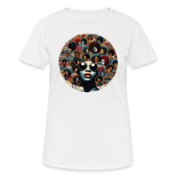 Inspiration im Afro-Stil, urbane Vielfalt - Frauen T-Shirt atmungsaktiv - Weiß - Vorne - AI Model Female 172 dark (172cm)