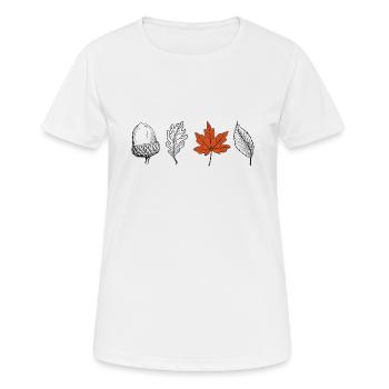 Forest foliage leaves autumn oak beech gift - Women's Breathable T-Shirt - white - Front - AI Model Female 172 dark (172cm)