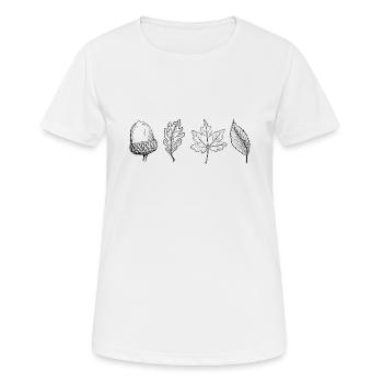 Wald Laub Blätter Herbst Eiche Buche Geschenk - Frauen T-Shirt atmungsaktiv - Weiß - Vorne - AI Model Female 172 dark (172cm)