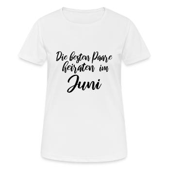 Hochzeit - Frauen T-Shirt atmungsaktiv - Weiß - Vorne - AI Model Female 172 dark (172cm)