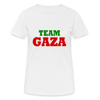 Team gaza - T-shirt respirant Femme - blanc - Devant - AI Model Female 172 dark (172cm)