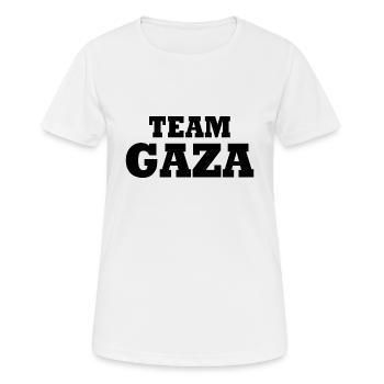 Team gaza - T-shirt respirant Femme - blanc - Devant - AI Model Female 172 dark (172cm)