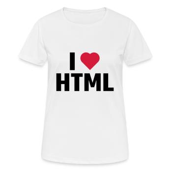 J'aime HTML - T-shirt respirant Femme - blanc - Devant - AI Model Female 172 dark (172cm)