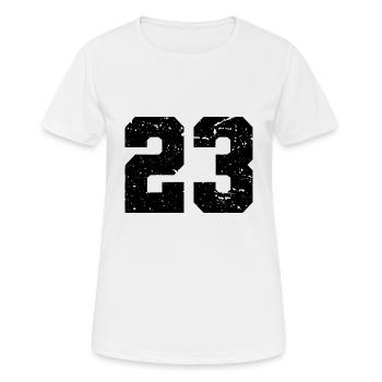 23 number 23 years - Women's Breathable T-Shirt - white - Front - AI Model Female 172 dark (172cm)