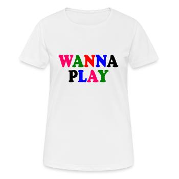 Wanna play - Women's Breathable T-Shirt - white - Front - AI Model Female 172 dark (172cm)