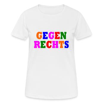 Gegen rechts - Frauen T-Shirt atmungsaktiv - Weiß - Vorne - AI Model Female 172 dark (172cm)