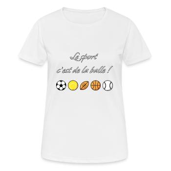 Le sport c'est de la balle ! - T-shirt respirant Femme - blanc - Devant - AI Model Female 172 dark (172cm)