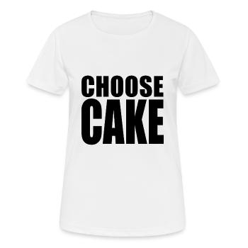 KUCHEN WÄHLEN (Leben wählen) - Frauen T-Shirt atmungsaktiv - Weiß - Vorne - AI Model Female 172 dark (172cm)