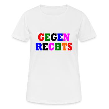 Gegen rechts - Frauen T-Shirt atmungsaktiv - Weiß - Vorne - AI Model Female 172 dark (172cm)