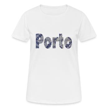Porto Azulejo Portugal - Frauen T-Shirt atmungsaktiv - Weiß - Vorne - AI Model Female 172 dark (172cm)
