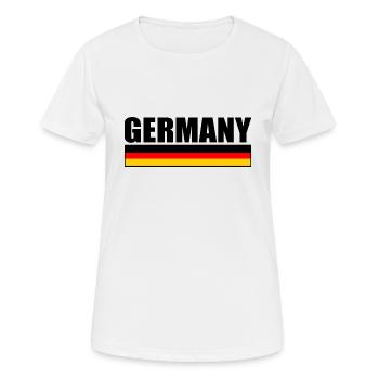 DEUTSCHLAND DEUTSCHE FLAGGE - Frauen T-Shirt atmungsaktiv - Weiß - Vorne - AI Model Female 172 dark (172cm)