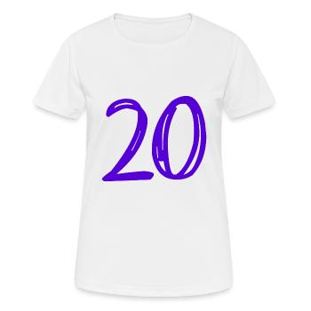 20 ANS. 20e ANNIVERSAIRE. ANNIVERSAIRE 20 ANS. 20 - T-shirt respirant Femme - blanc - Devant - AI Model Female 172 dark (172cm)