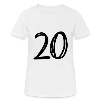 20 ANS. 20e ANNIVERSAIRE. ANNIVERSAIRE 20 ANS. 20 - T-shirt respirant Femme - blanc - Devant - AI Model Female 172 dark (172cm)