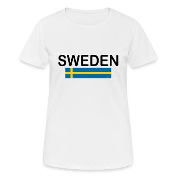 Schweden - Frauen T-Shirt atmungsaktiv - Weiß - Vorne - AI Model Female 172 dark (172cm)
