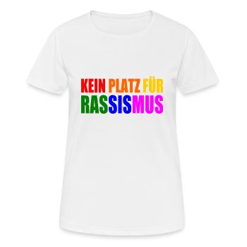 kein platz für rassismus - Frauen T-Shirt atmungsaktiv - Weiß - Vorne - AI Model Female 172 dark (172cm)