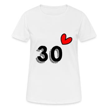 30 JAHRE. 30-jähriges JUBILÄUM. JUBILÄUM 30 JAHRE. 30 - Frauen T-Shirt atmungsaktiv - Weiß - Vorne - AI Model Female 172 dark (172cm)