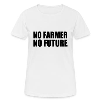no farmers no food - T-shirt respirant Femme - blanc - Devant - AI Model Female 172 dark (172cm)