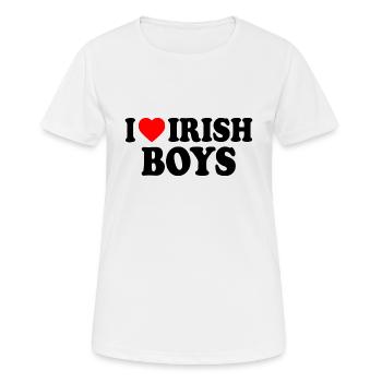 I love irish boys - Frauen T-Shirt atmungsaktiv - Weiß - Vorne - AI Model Female 172 dark (172cm)