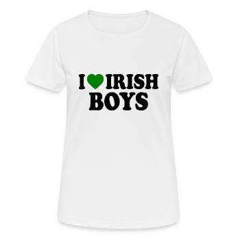 I love irish boys - Frauen T-Shirt atmungsaktiv - Weiß - Vorne - AI Model Female 172 dark (172cm)