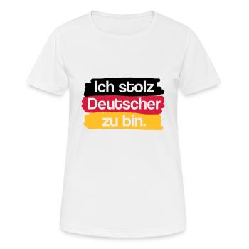 Je suis fier d'être allemand. - T-shirt respirant Femme - blanc - Devant - AI Model Female 172 dark (172cm)