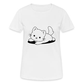 kitten - Women's Breathable T-Shirt - white - Front - AI Model Female 172 dark (172cm)