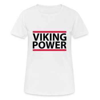 Viking Power - Frauen T-Shirt atmungsaktiv - Weiß - Vorne - AI Model Female 172 dark (172cm)