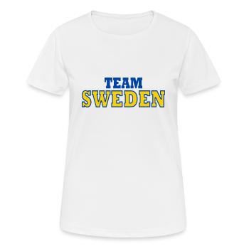 Schweden - Frauen T-Shirt atmungsaktiv - Weiß - Vorne - AI Model Female 172 dark (172cm)