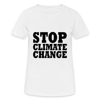 Stop climate change - Frauen T-Shirt atmungsaktiv - Weiß - Vorne - AI Model Female 172 dark (172cm)