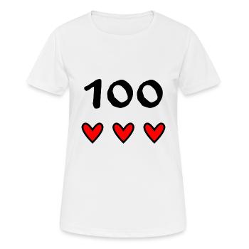 100 ANS. 100e ANNIVERSAIRE. ANNIVERSAIRE 100 ANS. - T-shirt respirant Femme - blanc - Devant - AI Model Female 172 dark (172cm)