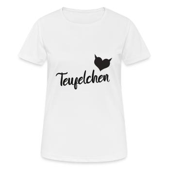 Teufelchen Herz Teufelhörner - Frauen T-Shirt atmungsaktiv - Weiß - Vorne - AI Model Female 172 dark (172cm)