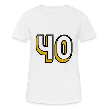40 JAHRE. 40-jähriges Jubiläum. GEBURTSTAG 40 JAHRE. 40 - Frauen T-Shirt atmungsaktiv - Weiß - Vorne - AI Model Female 172 dark (172cm)