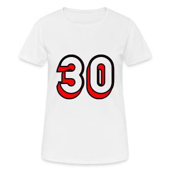 30 ANS. 30. 30e ANNIVERSAIRE. ANNIVERSAIRE 30 ANS - T-shirt respirant Femme - blanc - Devant - AI Model Female 172 dark (172cm)