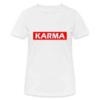 Karma - Frauen T-Shirt atmungsaktiv - Weiß - Vorne - AI Model Female 172 dark (172cm)