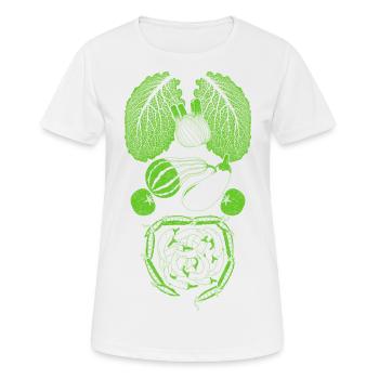 Vegetable organs anatomy - Women's Breathable T-Shirt - white - Front - AI Model Female 172 dark (172cm)