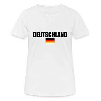 Deutsche Deutschland flagge - Frauen T-Shirt atmungsaktiv - Weiß - Vorne - AI Model Female 172 dark (172cm)