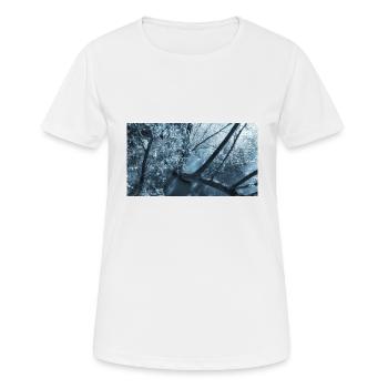 Paysage d'arbres sur un fleuve bleu - T-shirt respirant Femme - blanc - Devant - AI Model Female 172 dark (172cm)