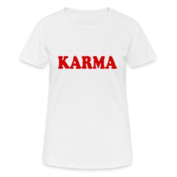 Karma - Frauen T-Shirt atmungsaktiv - Weiß - Vorne - AI Model Female 172 dark (172cm)