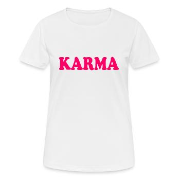 Karma - Frauen T-Shirt atmungsaktiv - Weiß - Vorne - AI Model Female 172 dark (172cm)