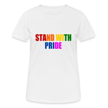 stand with pride - Women's Breathable T-Shirt - white - Front - AI Model Female 172 dark (172cm)