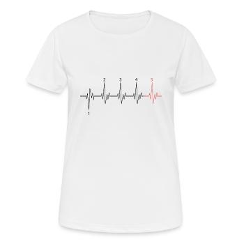 Motorrad Motorradfahrer Herzschlag Gangschaltung - Frauen T-Shirt atmungsaktiv - Weiß - Vorne - AI Model Female 172 dark (172cm)