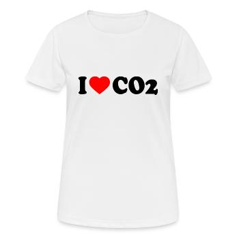 I love co2 - Frauen T-Shirt atmungsaktiv - Weiß - Vorne - AI Model Female 172 dark (172cm)