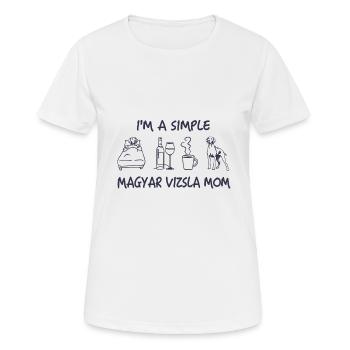 Magyar Vizsla Mum aime le vin, le café Vizsla - T-shirt respirant Femme - blanc - Devant - AI Model Female 172 dark (172cm)