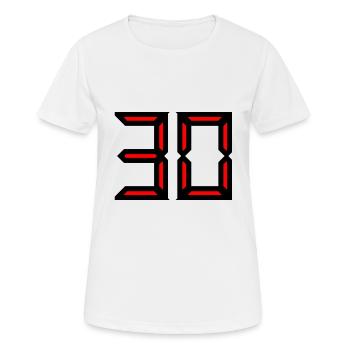 30 ANS. 30. 30e ANNIVERSAIRE. ANNIVERSAIRE 30 ANS - T-shirt respirant Femme - blanc - Devant - AI Model Female 172 dark (172cm)