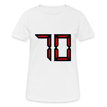 70 ANS. 70e ANNIVERSAIRE. ANNIVERSAIRE 70 ANS. 70 - T-shirt respirant Femme - blanc - Devant - AI Model Female 172 dark (172cm)